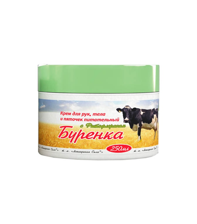 Лошадиная сила Буренка крем для рук, тела и пяточек с фитофлораном, 250 ml