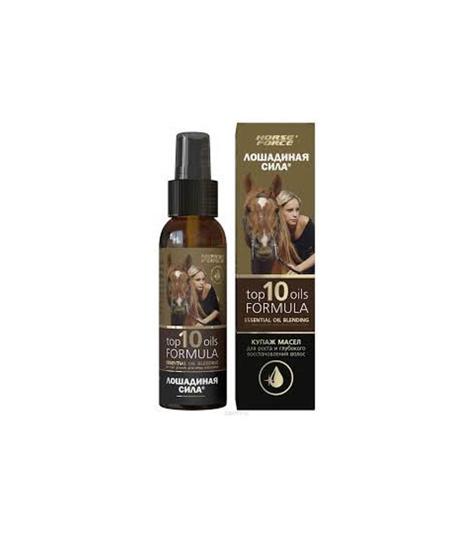 Loshadinaya sila Shikastlangan sochlar uchun yog‘lar aralashmasi "TOP 10 OILS FORMULA", 100 ml