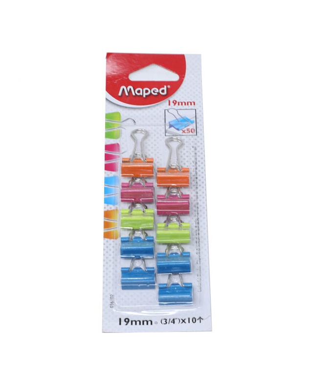 Maped Qog‘oz qistirgich (19mm/rangli 10 ta)