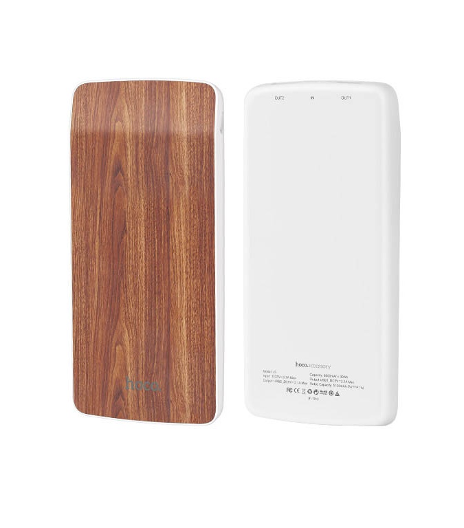 Hoco J5 Wooden Power Bank (8000mAh) Red Oak
