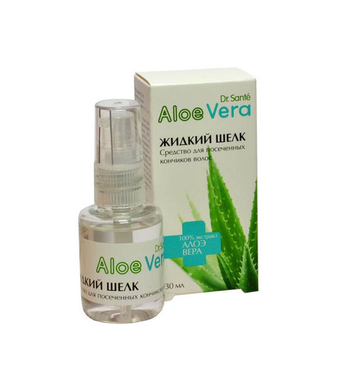 Dr.Sante Aloe Vera suyuq Ipak, gullagan soch uchlari uchun, 30ml