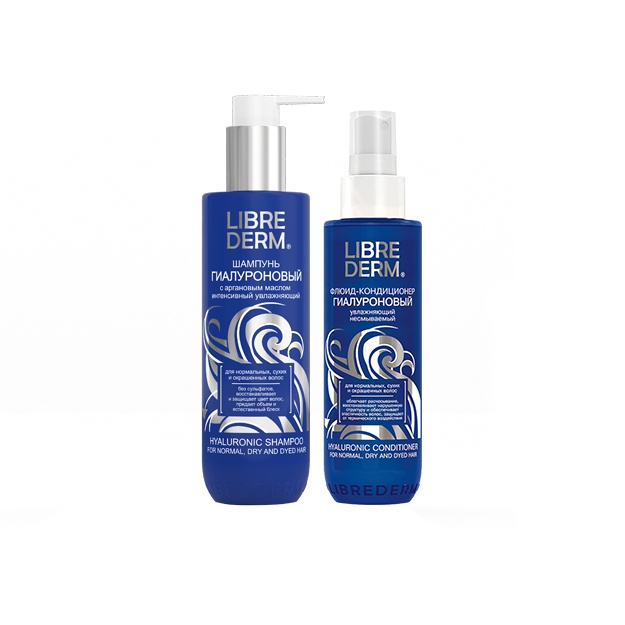 To‘plam: Librederm Gialuron shampun argan yog‘ili, intensiv namlantiruvchi, 250 ml + Librederm Gialuron flyuid-konditsioner, 150 ml
