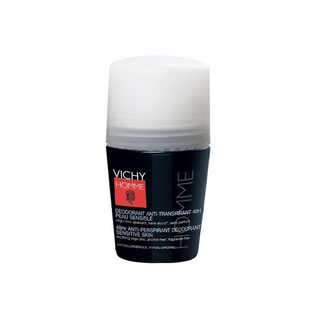 Vichy Homme Dezodorant Antiperspirant Nozik Teri uchun 48H,  50ml