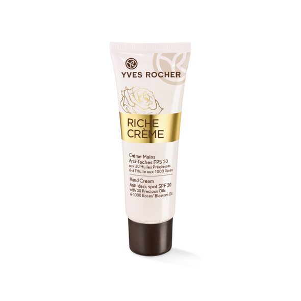 Yves Rocher Riche Creme 50+ qo‘ldagi pigmentli dog‘larga qarshi krem SPF 20