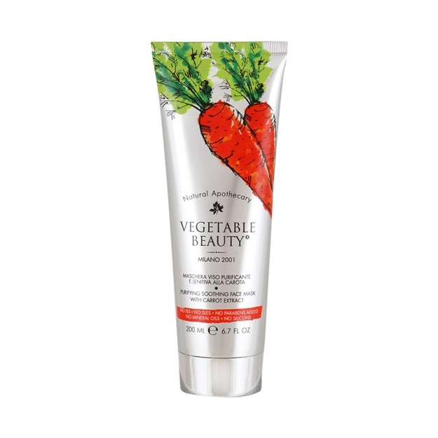 Vegetable Beauty yuz uchun sabzi ekstraktli tozalovchi va tinchlantiruvchi niqob, 200ml
