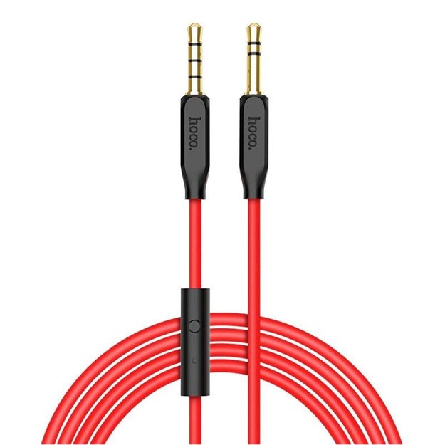 Hoco UPA12 AUX audio cable (with mic), Red