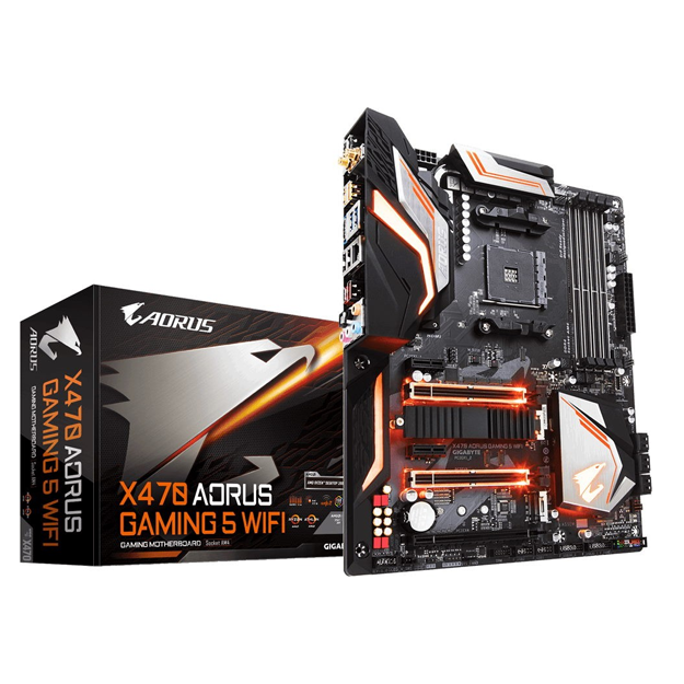 Kompyuter platasi Gigabyte AMD AM4 X470 AORUS Gaming 5 WiFi DDR4 (GAX47AG5W-00-G)