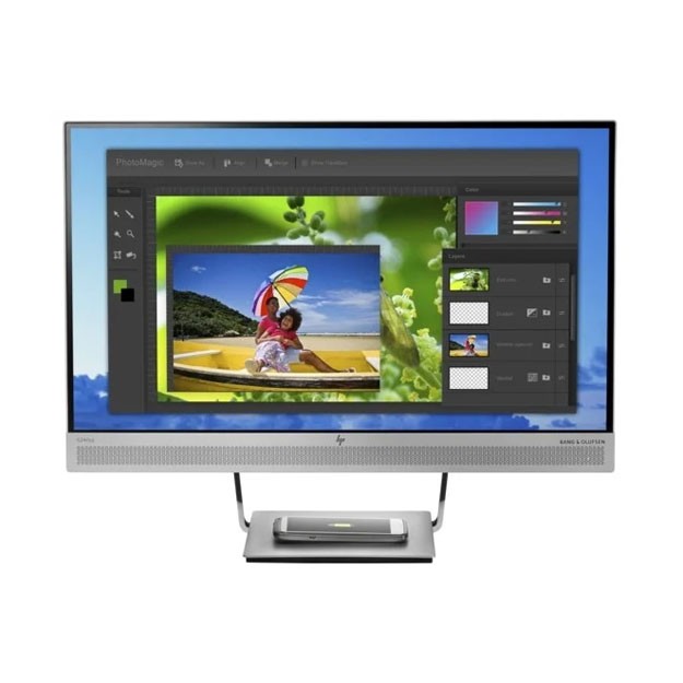 Monitor HP - EliteDisplay S240uj USB-C Wireless Charging Monitor, HDMI, USB Type-C, WQHD (2560x1440) (T7B66AA), Silver