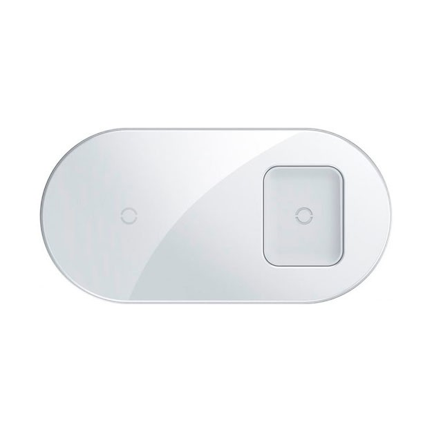 Baseus Simple 2in1 Wireless Charger 18W Max For Phones + Pods, White