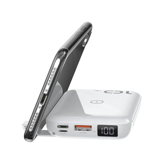 Baseus Mini S Bracket 10W Wireless Charger Power Bank 10000mAh 18W, White