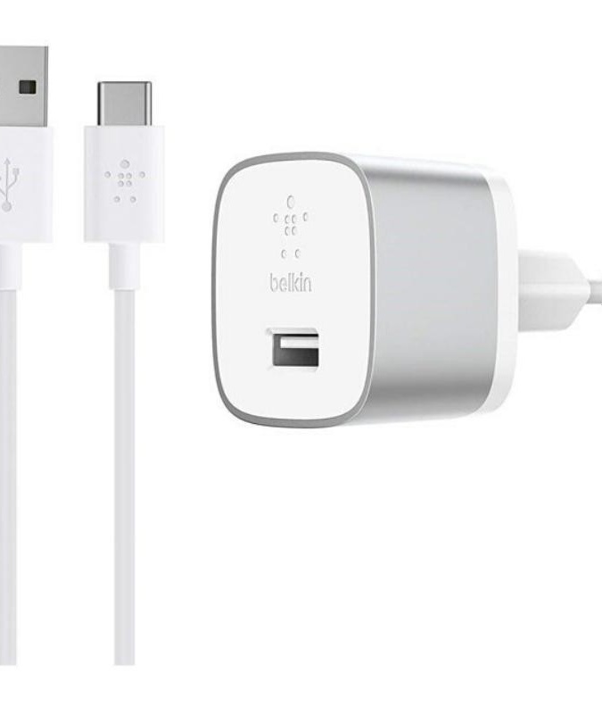 Belkin Home Quick Charger (18W) USB 3.0A, USB-C, 1.2m (F7U034vf04-SLV)