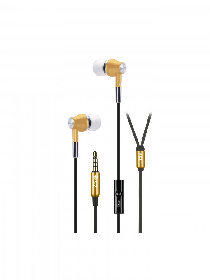 2E Accessories Earphones S2 Metal Skin, Gold (2E-IES2GD)