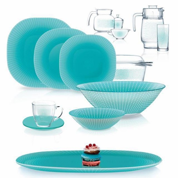 Столовый сервиз Pop Art Turquoise P2048 46 предметов Luminarc