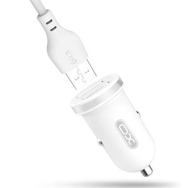 Avtomobilda zaryadlovchi qurilma XO TZ08 2.1A/2 USB +Type-C, White