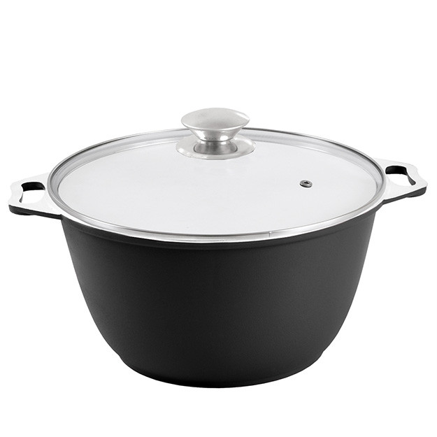 Shisha qopqoqli Kukumara Kastryulyasi 6l Black