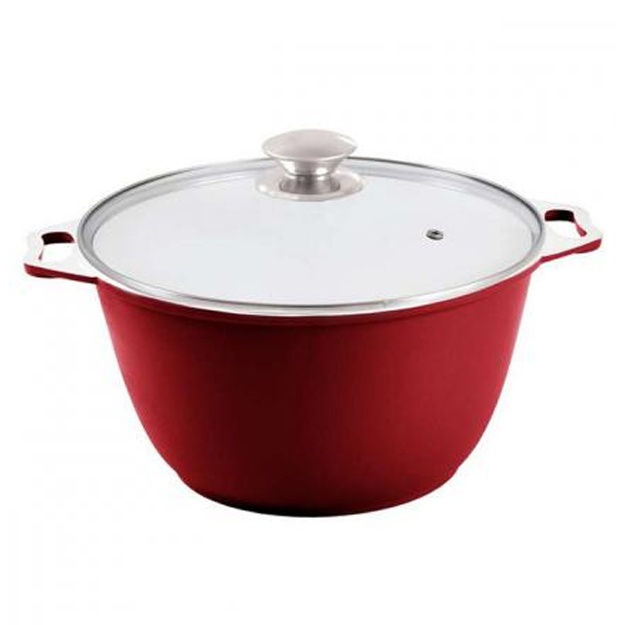 Shisha qopqoqli Kukumara Kastryulyasi 6l Burgundy
