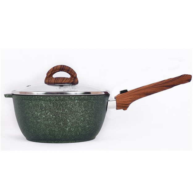 Ковш со съемной ручкой стеклянной крышкой Kukmara Granit Ultra, 2.2л
