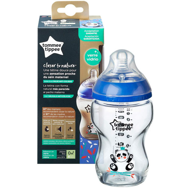Бутылка Tommee Tippee Closer To Nature Glass 250ML Boy