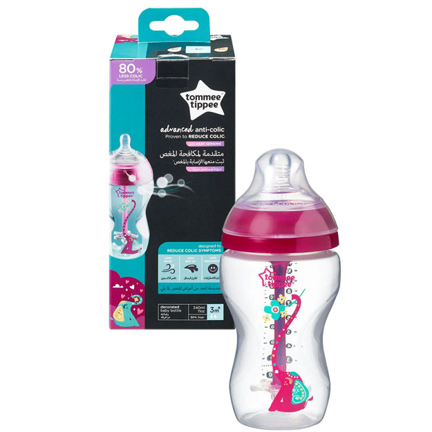 Butilka Tommee Tippee Advanced Anti-Colic Feeding Bottle 340ml, Pink