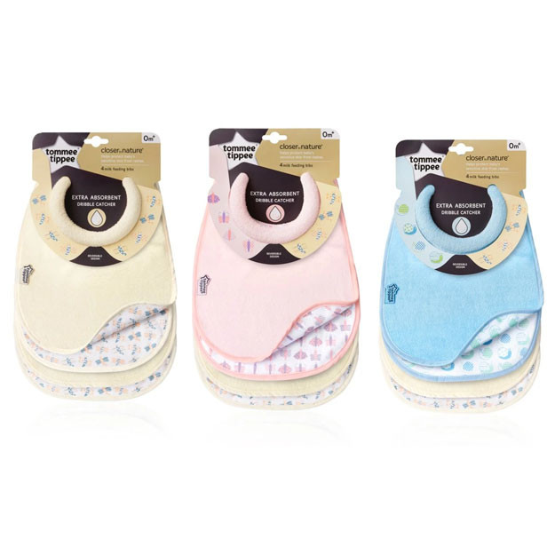 Tommee Tippee Closer to Nature  Milk Feeding Bib (Blue/ White/Pink)
