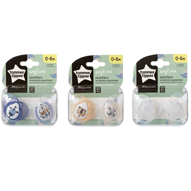 So‘rg‘ich Tommee Tippee Anytime Soother (0-6 months) 2 pack White,Blue,Pink