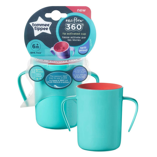 Tommee Tippee Easiflow 360 Handled Cup Blue-Pink