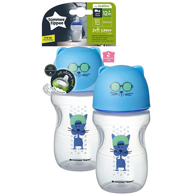 Tommee Tippee Soft Sippee Free Flow Transition Cup Blue 300ml