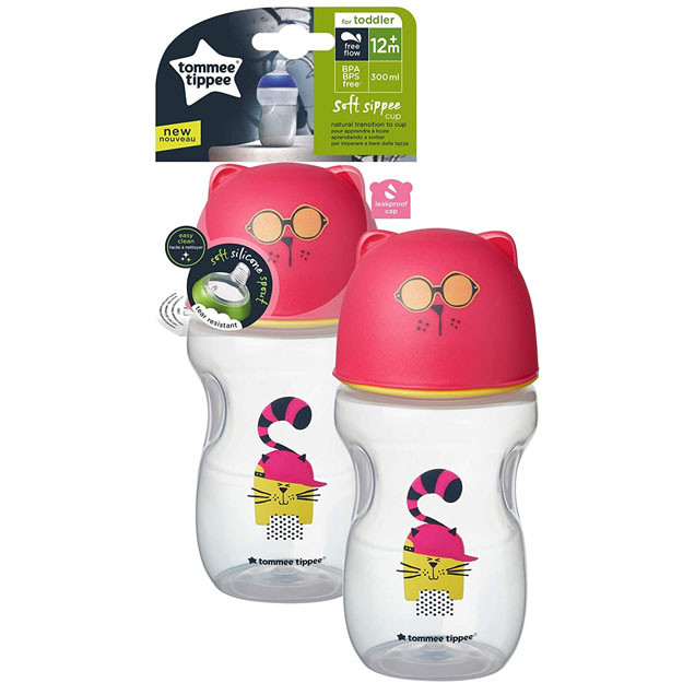 Кружка-Поильник Tommee Tippee Soft Sippee Free Flow Transition Cup Pink 300ml