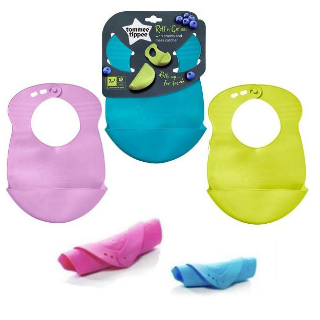 Tommee Tippee Roll and Go Bib Purple-Green-Teal