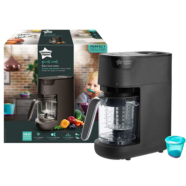 Parovarka Tommee Tippee Quick Cook Baby Food Steamer and Blender, Black