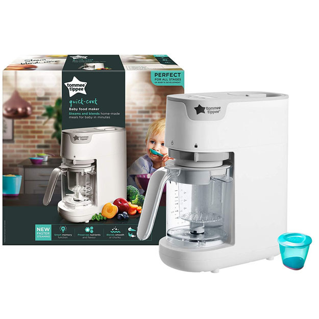 Пароварка Tommee Tippee Quick Cook Baby Food Steamer and Blender, White