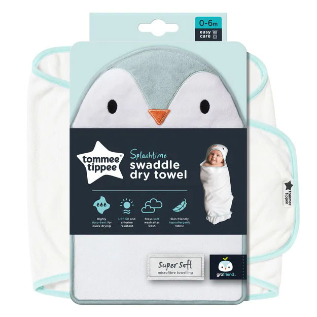 Sochiq Tommee Tippee Percy the Penguin Swaddle Dry Towel (0-6 months)