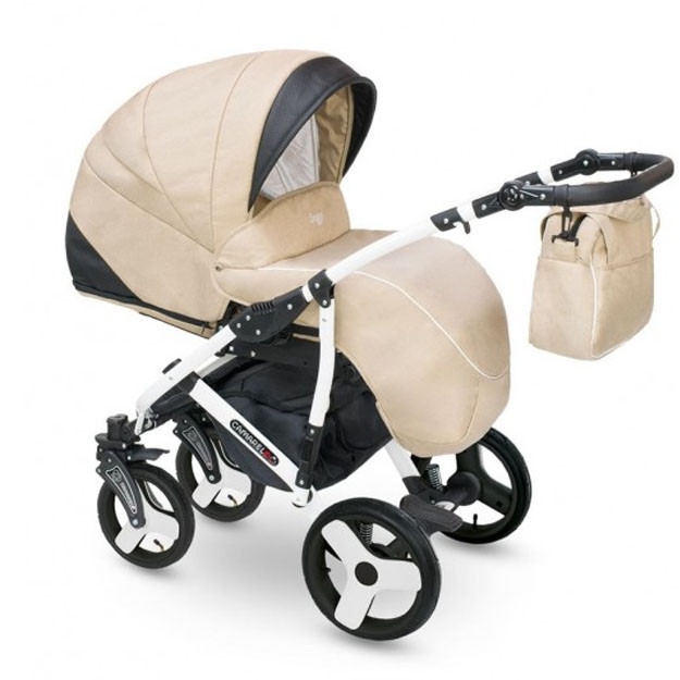 Modulli bolalar aravachasi 2 v 1 Camarelo Carera Beige
