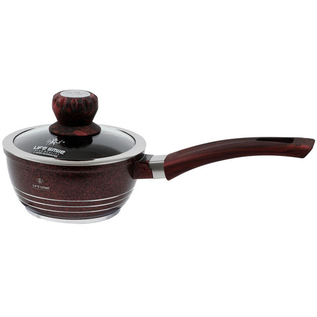 Yopishmaydigan qoplamali idish Life Smile FLCMSAU-16 16sm+1l Red