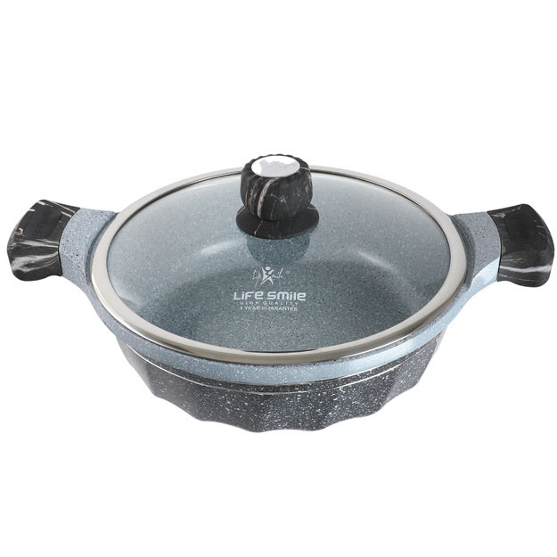 Жаровня с антипригарным покрытием Life Smile P2-SHR24 24см+2,1л Blue
