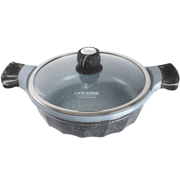 Жаровня с антипригарным покрытием Life Smile P2-SHR28 28см+3,9л Blue