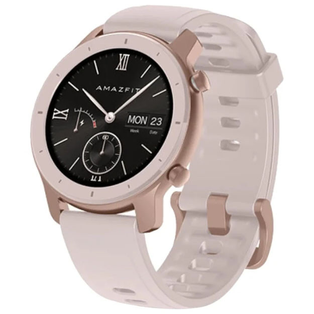 Smart Watch Amazfit GTR 42 mm aluminium case, silicone strap Cherry blosoom pink