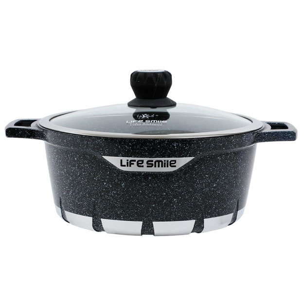 Казан антипригарное гранитное покрытие Life Smile FLCM-36P Blue