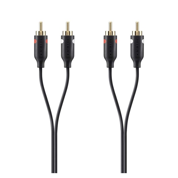 Belkin CABLE,AUDIO,2xRCA2xRCA,M/M,2M,BLACK,GOLD (F3Y098BT2M)