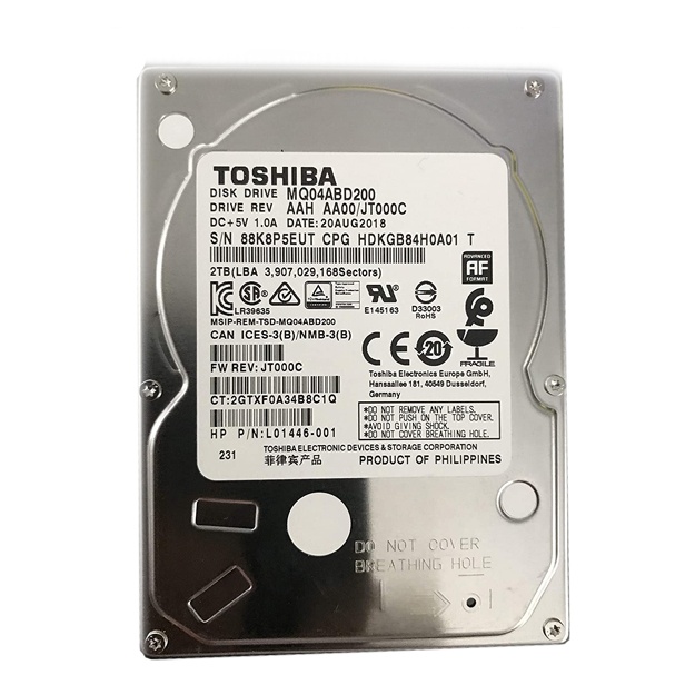 Toshiba HDD 2TB 2.5 5400RPM Notebook