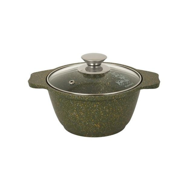 Shisha qopqoqli kastryula 2L Kukmara Trendy style malachite