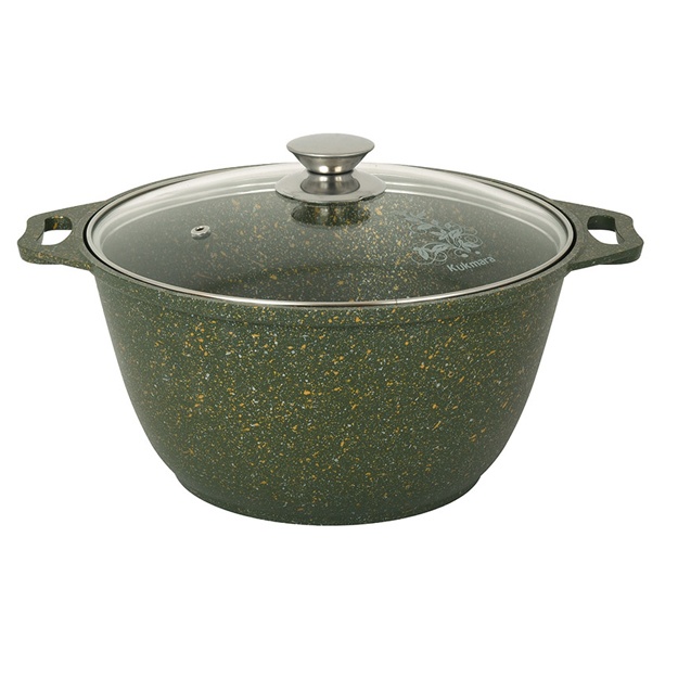 Shisha qopqoqli kastryula 3l Kukmara Trendy style malachite