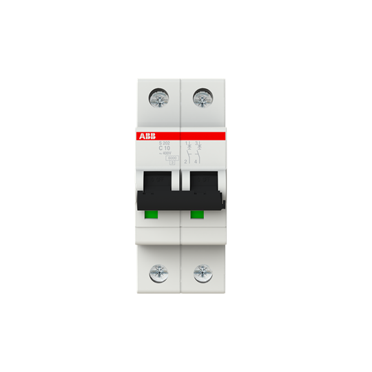 Автоматический выключатель ABB S202-C10 2P (C) 6kA