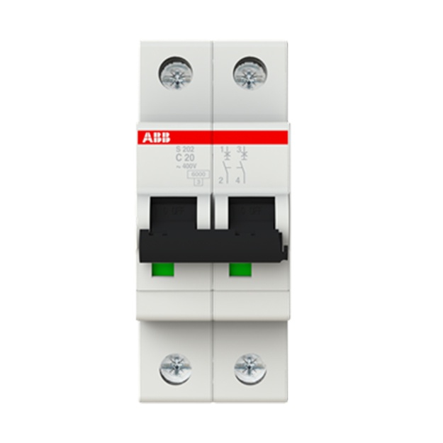 Автоматический выключатель ABB S202-C20 2P (C) 6kA