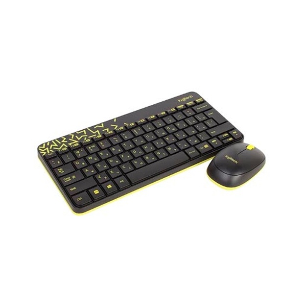 Klaviatura va sichqoncha Logitech MK240 Nano Black-Yellow USB