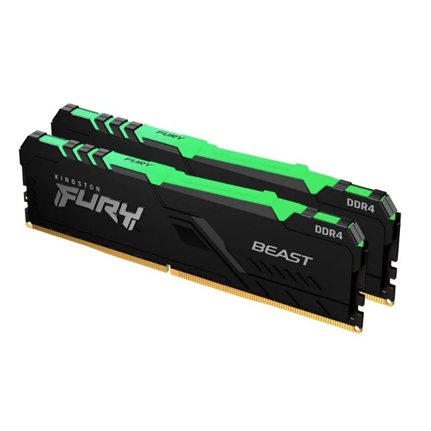 Operativ xotira Kingston DDR4 64GB Fury Beast RGB (32GBx2) 3600MHz (KF436C18BBAK2/64)