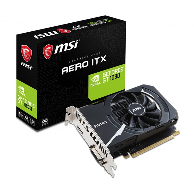 Видеокарта MSI GeForce GT1030 AERO ITX OC 2GB (GF_GT_1030_AERO_ITX2GD4O)
