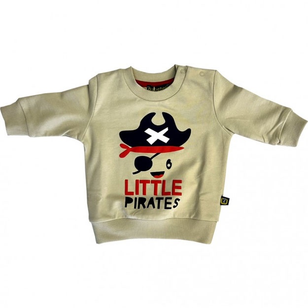 Djemper Little Pirates O'zbebek A22-01-0016 62-68sm (3-6oy) Qaymoq rang