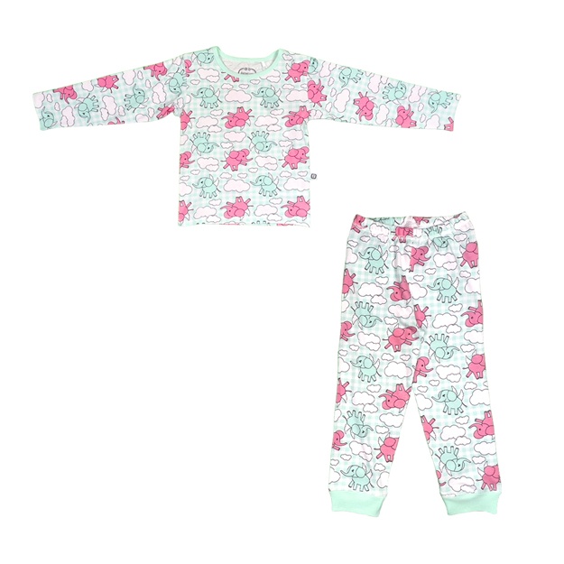 Qizlar va o‘g‘ilbololar uchun pijama O'zbebek A22-02-0003-A Moviy 86-92sm (18-24)o