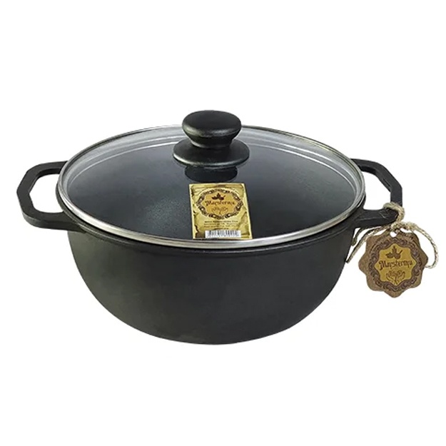 Quyma temir qozon Maysternya T403C2 5l shisha qopqoq bilan